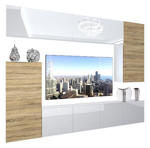 Obývací stěna Belini Premium Full Version bílý lesk / dub sonoma + LED osvětlení Nexum 121 Výrobce