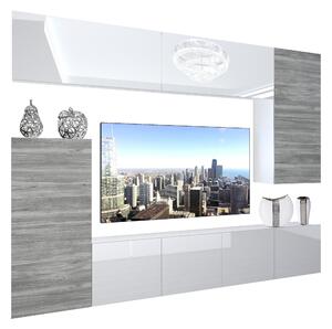 Obývací stěna Belini Premium Full Version bílý lesk / dšedý antracit Glamour Wood + LED osvětlení Nexum 119 Výrobce