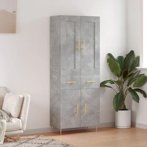 Skříň highboard betonově šedá 69,5x34x180 cm kompozitní dřevo 3199869