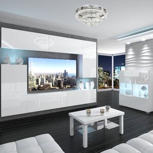 Obývací stěna Belini Premium Full Version bílý lesk + LED osvětlení Nexum 117