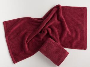 Sada 3 tmavě červených bavlněných ručníků El Delfin Lisa Coral
