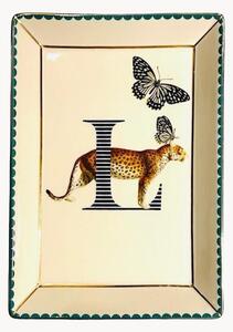 Dekorativní tác z kostního porcelánu Leopard
