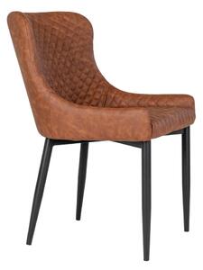 Hnědá jídelní židle s potahem z imitace kůže House Nordic Boston