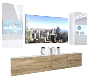 Obývací stěna Belini Premium Full Version bílý lesk / dub sonoma+ LED osvětlení Nexum 102 Výrobce