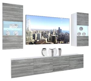 Obývací stěna Belini Premium Full Version šedý antracit Glamour Wood + LED osvětlení Nexum 111 Výrobce