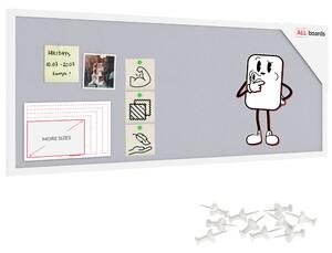 Textilní (filcová) nástěnka bílá 100x40 cm , v bílém dřevěném rámu, TFWHITE104W