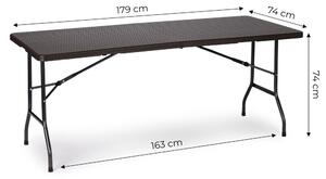 ModernHOME Zahradní banketový stůl skládací ratanový 180cm