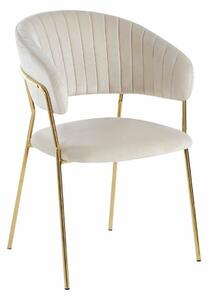 Židle Glamour sametová béžová/zlaté nohy