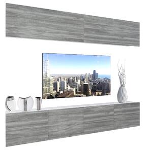 Obývací stěna Belini Premium Full Version šedý antracit Glamour Wood + LED osvětlení Nexum 96 Výrobce