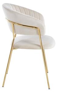 Židle Glamour sametová béžová/zlaté nohy