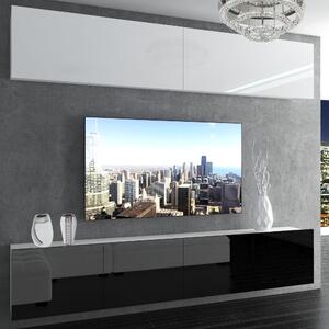 Obývací stěna Belini Premium Full Version bílý lesk / černý lesk + LED osvětlení Nexum 93
