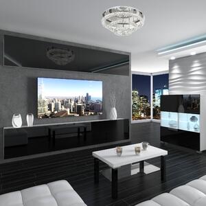 Obývací stěna Belini Premium Full Version černý lesk + LED osvětlení Nexum 92