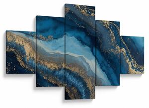 Obraz - Modrá mramorová abstrakce (125x70 cm)
