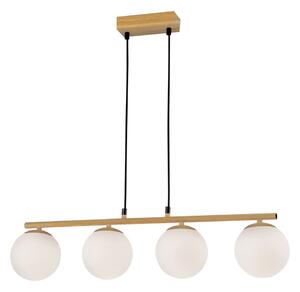 Závěsné svítidlo se skleněným stínidlem v bílo-přírodní barvě Carrine – Candellux Lighting