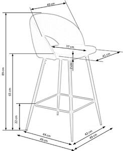 Židle barová Selli 65cm šedá