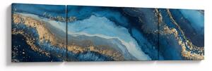 Obraz - Modrá mramorová abstrakce (170x50 cm)