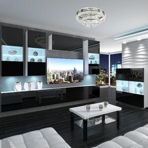 Obývací stěna Belini Premium Full Version černý lesk + LED osvětlení Nexum 74