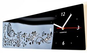 Obdélníkové nástěnné hodiny v moderním designu Nachová