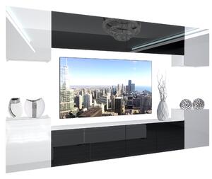 Obývací stěna Belini Premium Full Version bílý lesk / černý lesk + LED osvětlení Nexum 56 Výrobce