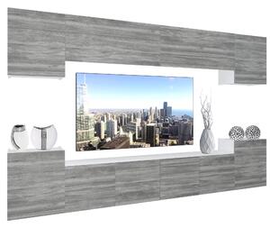 Obývací stěna Belini Premium Full Version šedý antracit Glamour Wood+ LED osvětlení Nexum 71 Výrobce