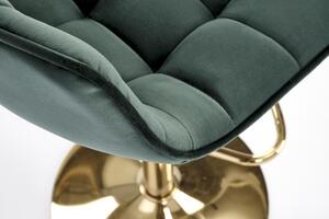 Židle barová Plaid zelená/zlatá