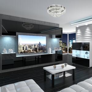 Obývací stěna Belini Premium Full Version černý lesk+ LED osvětlení Nexum 65