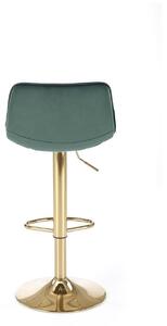 Židle barová Plaid zelená/zlatá