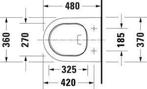 Duravit D-Neo záchodová mísa závěsná Bez oplachového kruhu bílá 2588090000