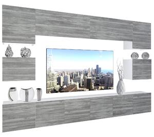Obývací stěna Belini Premium Full Version šedý antracit Glamour Wood+ LED osvětlení Nexum 49 Výrobce
