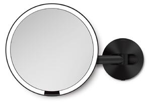 Simplehuman kosmetické zrcátko na zeď SENSOR, LED osvětlení, 5x zvětšení, síťové, černé