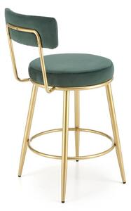 Židle barová Pamela zelená/zlatá
