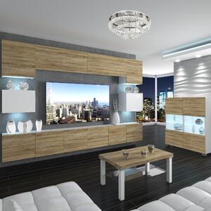 Obývací stěna Belini Premium Full Version dub sonoma / bílý lesk+ LED osvětlení Nexum 41