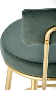 Židle barová Pamela zelená/zlatá