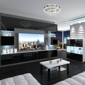 Obývací stěna Belini Premium Full Version černý lesk + LED osvětlení Nexum 47