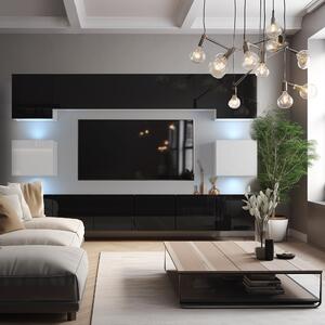 Obývací stěna Belini Premium Full Version černý lesk + LED osvětlení Nexum 37