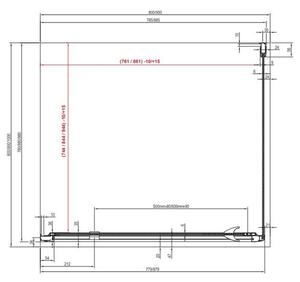 Ravak Pivot Sprchové dveře 90 cm, transparent/černá PDOP1-90 03G70300Z1