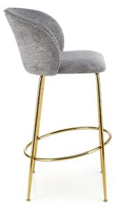 Židle barová Paloma šedá/zlatá