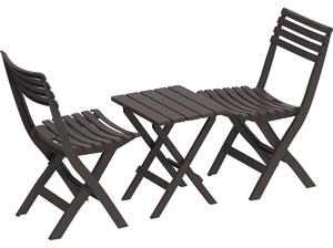 DURAMAX Skládací plastový set 2+1, hnědý, IFOFXX081BR