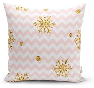 Vánoční povlak na polštář Minimalist Cushion Covers Golden Snowflakes, 42 x 42 cm
