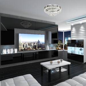 Obývací stěna Belini Premium Full Version černý lesk + LED osvětlení Nexum 27