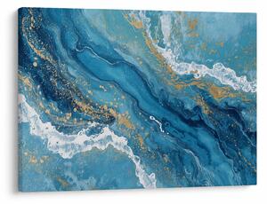 Obraz - Bleděmodrý mramor se zlatem II. (70x50 cm)