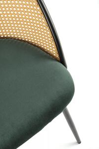 Jídelní židle TELMAR — kov, látka, zelená