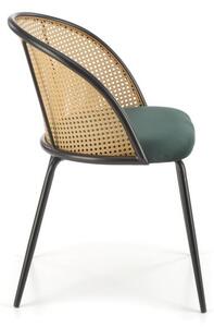 Jídelní židle TELMAR — kov, látka, zelená