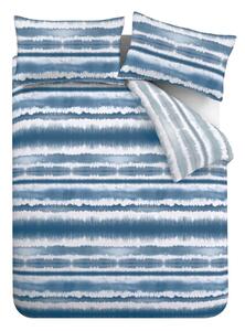 Modré povlečení Catherine Lansfield Tie Dye Seersucker, 135 x 200 cm