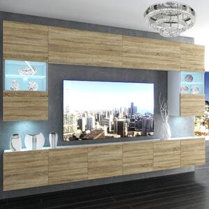 Obývací stěna Belini Premium Full Version dub sonoma + LED osvětlení Nexum 12