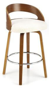 Židle barová Rubínový krém/ořech