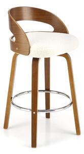 Židle barová Rubínový krém/ořech