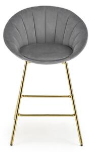 Židle barová Shelly velvet grey