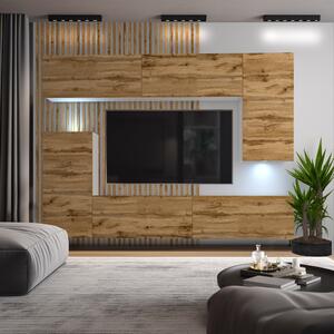 Obývací stěna Belini Premium Full Version dub wotan + LED osvětlení Nexum 132