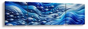 Obraz - Ryby ve vlnách (170x50 cm)